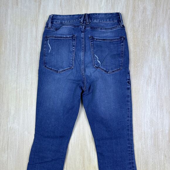 Good American Good Waist Distressed Skinny Stretch Slim Denim Jeans GW113T 4/27 - Picture 7 of 16